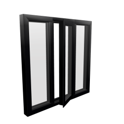Style 41R Black Aluminium Window
