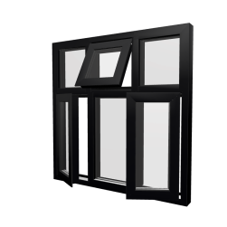Style 55 Black Aluminium Window