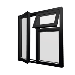 Style 24 Black Aluminium Window