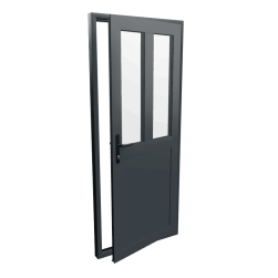 Aluminium Single Door - 2 Rectangle Glazed - Made to Measure