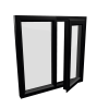 uPVC Window Black Woodgrain