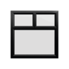 uPVC Window Black Woodgrain