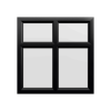 uPVC Window Black Woodgrain