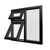 uPVC Window Black Woodgrain