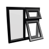 uPVC Window Black Woodgrain