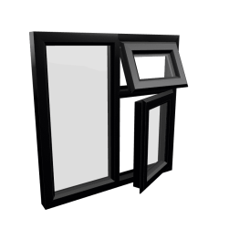 uPVC Window Black Woodgrain