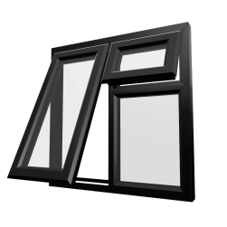 uPVC Window Black Woodgrain