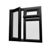 uPVC Window Black Woodgrain