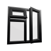 uPVC Window Black Woodgrain