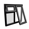 uPVC Window Black Woodgrain