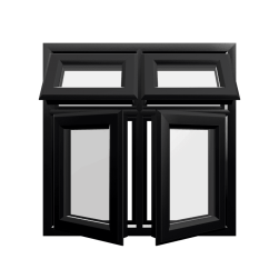 uPVC Window Black Woodgrain