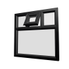uPVC Window Black Woodgrain