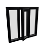 uPVC Window Black Woodgrain