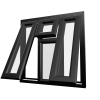 uPVC Window Black Woodgrain