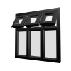 uPVC Window Black Woodgrain