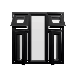 uPVC Window Black Woodgrain