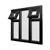 uPVC Window Black Woodgrain