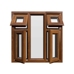 uPVC Window Golden Oak