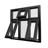 uPVC Window Black Woodgrain