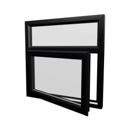 uPVC Window Black Woodgrain