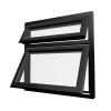 uPVC Window Black Woodgrain