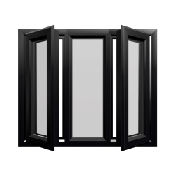 Casement 42 uPVC Window Black Woodgrain