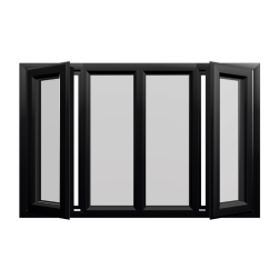 Casement 73 uPVC Window Black Woodgrain