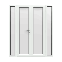 1790mm x 2090mm - White French Doors with Narrow Side Panels