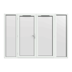 2990mm x 2090mm - White uPVC French Doors with Wide Side Panels