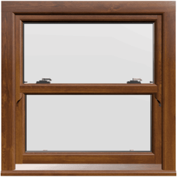 uPVC Golden Oak Sliding Sash Window - Build Your Own